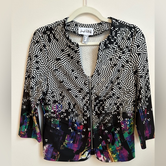 Joseph Ribkoff blazer with zipper-size 10 - Picture 1 of 6